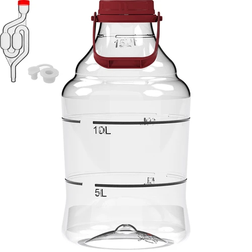 Könnyű, törhetetlen, fogantyús boros ballon, 15 L - 2