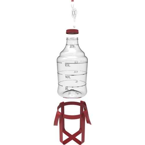 Könnyű, törhetetlen, hevederekkel ellátott boros ballon, 20 L - 2