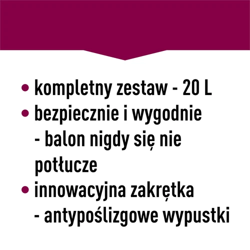 Könnyű, törhetetlen, hevederekkel ellátott boros ballon, 20 L - 22