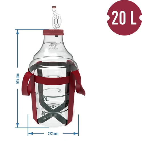 Könnyű, törhetetlen, hevederekkel ellátott boros ballon, 20 L - 6