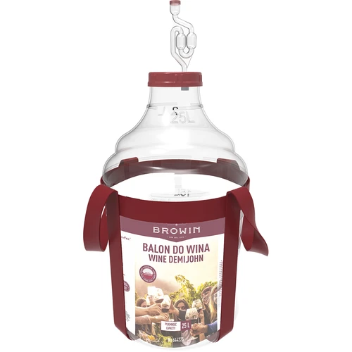 Könnyű, törhetetlen, hevederekkel ellátott boros ballon, 25 l - 2