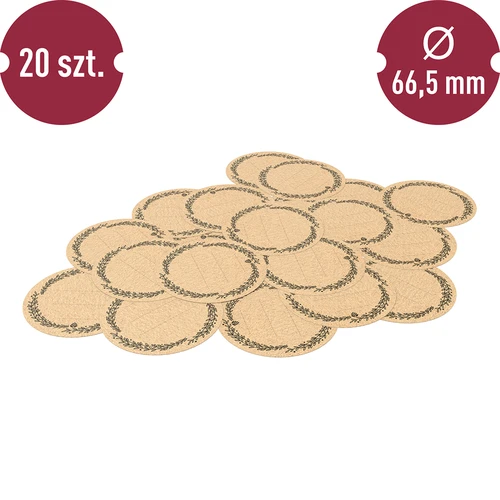 Kör alakú címkék Ø 66,5 mm csavaros tetőkre/befőttesüvegekre - 20 db - 3