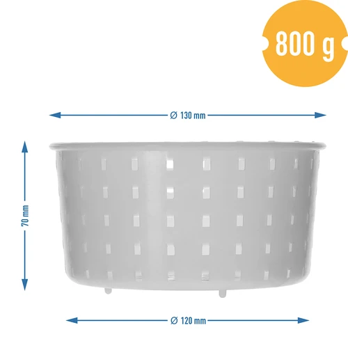 Kör alakú sajtkészítő forma Ø 13 x 7 cm, 800 g-hoz - 7