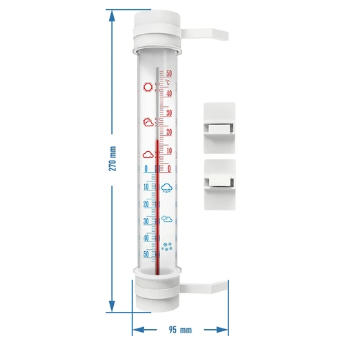 Kültéri hőmérő (-50°C-tól +50°C-ig) 23 cm, mix, lengyel gyártás - 2