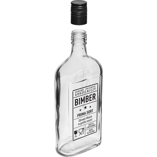 Laposüveg 500 ml, csavarzárral, „Bimber PRL” felirattal, 1 db - 3