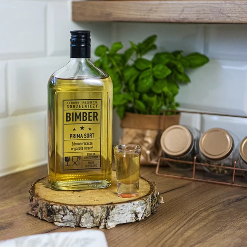 Laposüveg 500 ml, csavarzárral, „Bimber PRL” felirattal, 1 db - 6