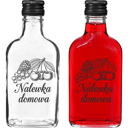 Laposüveg 200 ml csavaros kupakkal, „Nalewka domowa” felirattal, 1 db