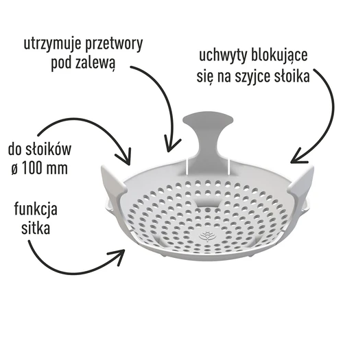 Leszorító - szita tartósítmányokhoz, kovászos savanyúságokhoz és ecethez - fi 100-as üvegekhez - 3