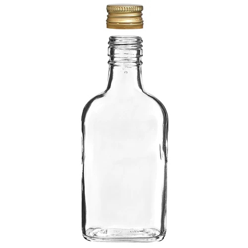Likőrös laposüveg csavaros kupakkal, 200 ml, 10 db - 3