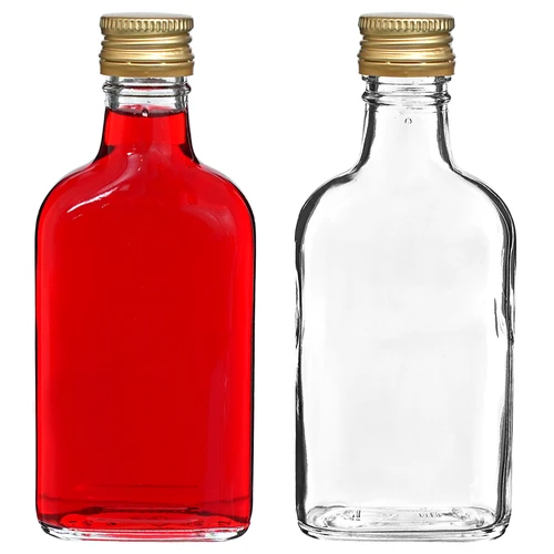 Likőrös laposüveg csavaros kupakkal, 200 ml, 10 db - 5