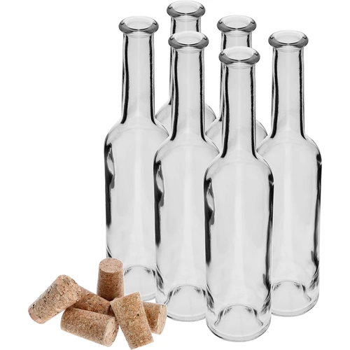 Likőrös palack 350 ml, 6 db + 6 parafa dugó - 3