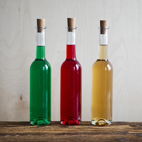 Likőrös palack 350 ml, 6 db + 6 parafa dugó - 7