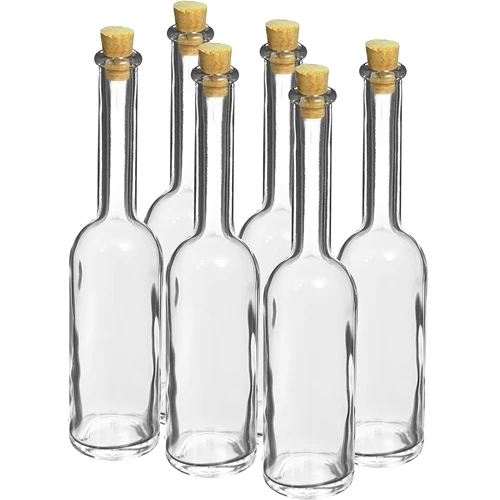 Likőrös üveg 100 ml-es 6 db+ 6 parafadugó