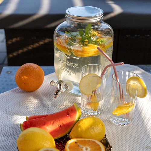 Limonádéadagoló, csappal – üveg, 4 L - 6