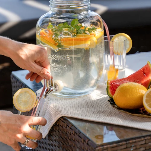 Limonádéadagoló, csappal – üveg, 4 L - 7