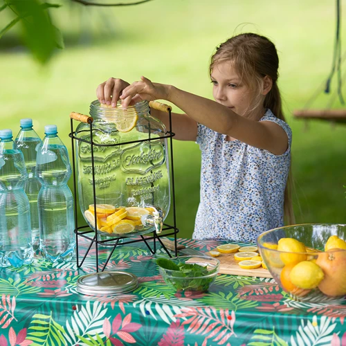 Limonádés üveg 8 L - csappal, fogantyús fém állvánnyal - 7