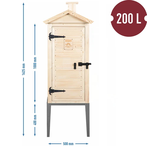 Lucfenyőből készült füstölőkamra, 200 L, rozsdamentes alappal - 3