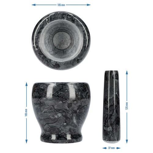 Márvány konyhai mozsár, fekete, Ø 10,5 cm - 10