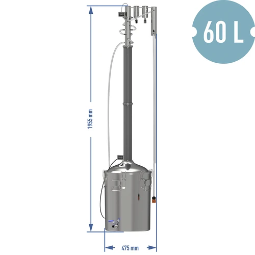 Moduláris Convex desztillátor, elektromos, 60 L - Perun XXL - 16