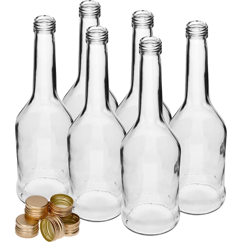 Napoleon üvegpalack 500 ml, fi28-as csavaros kupakkal, 6 db - 3