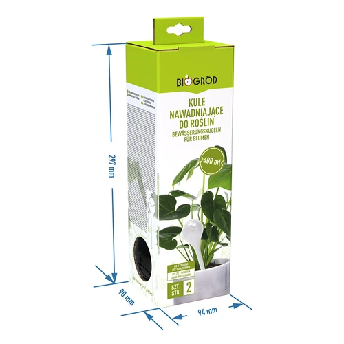 Növényekhez való öntözőgömbök, matt fekete, 400 ml, 2 db. - 4
