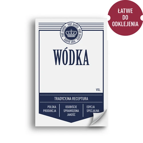 Öntapadó címkék 60x90 mm palackokra, vodkára, fehér, 20 db - 2