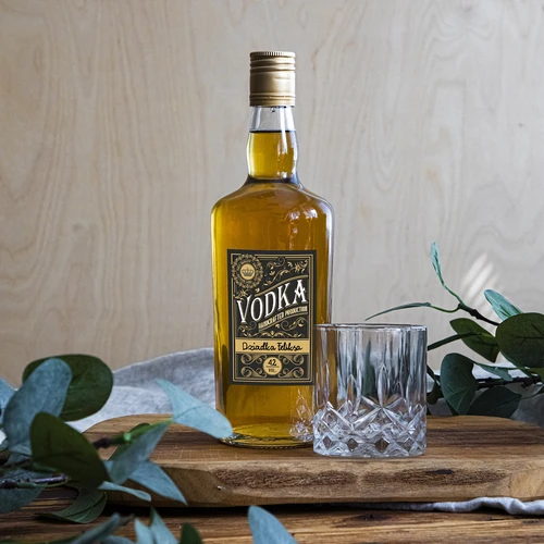 Öntapadós címkék 60x90 mm palackokra, vodkára, fekete, 20 db - 5