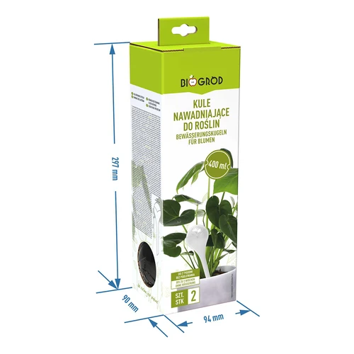 Öntözőgömbök növényekhez, áttetsző fekete, 400 ml, 2 db - 6