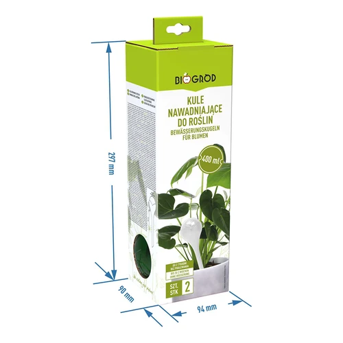 Öntözőgömbök növényekhez, áttetsző zöld, 400 ml, 2 db. - 7