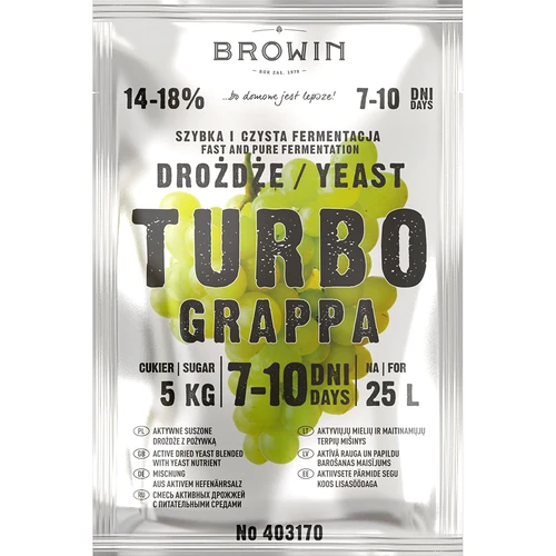 Párlatélesztő Turbo Grappa 7–10 nap - 2