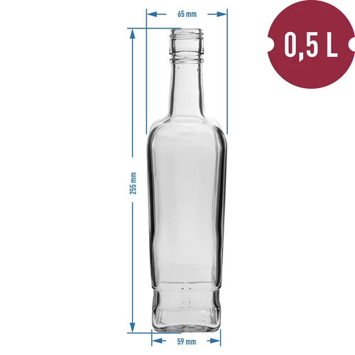 Pryncypalna 500 ml-es palack, kupakkal, 6 db - 6