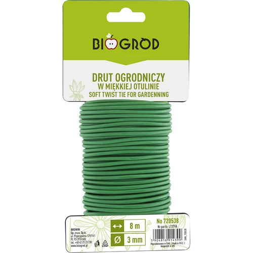 Puha bevonatú kerti drót 8 m x 3 mm
