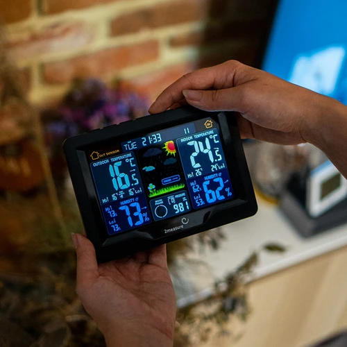 RCC, DCF időjárás-állomás – elektronikus, háttérvilágítású, vezeték nélküli, érzékelővel, fekete - 14