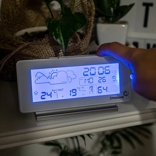 RCC, DCF időjárás-állomás – elektronikus, vezeték nélküli, háttérvilágítású érzékelővel, fehér - 11