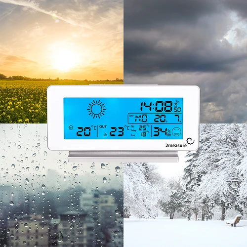 RCC, DCF időjárás-állomás – elektronikus, vezeték nélküli, háttérvilágítású érzékelővel, fehér - 17