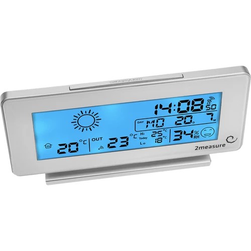 RCC, DCF időjárás-állomás – elektronikus, vezeték nélküli, háttérvilágítású érzékelővel, fehér - 3