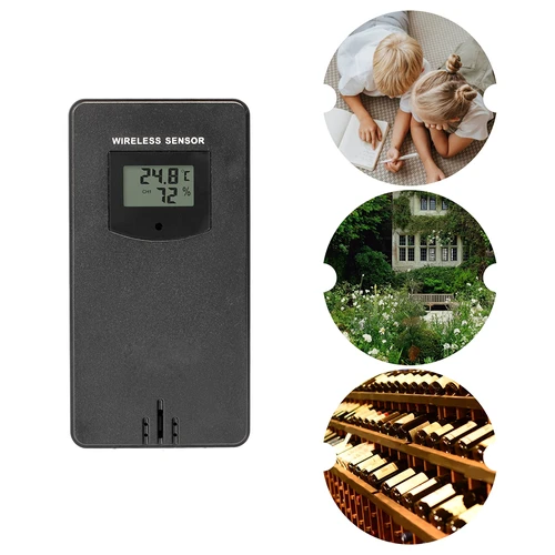 RCC időjárás-állomás – elektronikus, háttérvilágítású, vezeték nélküli, érzékelővel, fekete - 19