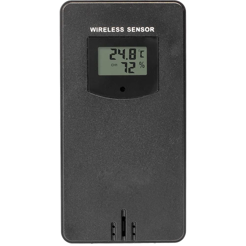 RCC időjárás-állomás – elektronikus, háttérvilágítású, vezeték nélküli, érzékelővel, fekete - 5