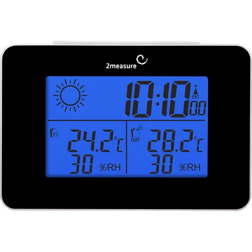 RCC időjárás-állomás – elektronikus, vezeték nélküli, megvilágított érzékelő, fekete - 9