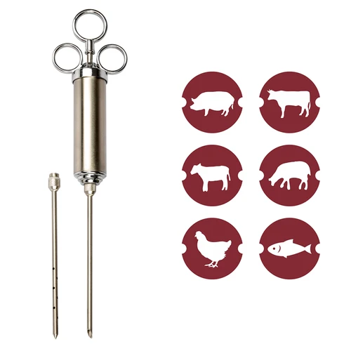 Rozsdamentes acél pácinjektor 60 ml + 2 tű - 9