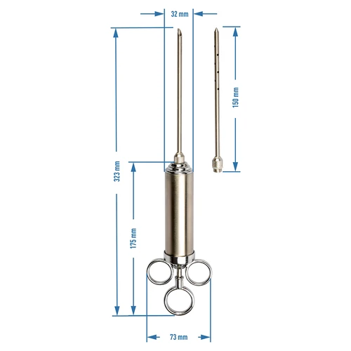 Rozsdamentes acél pácinjektor 60 ml + 2 tű - 11