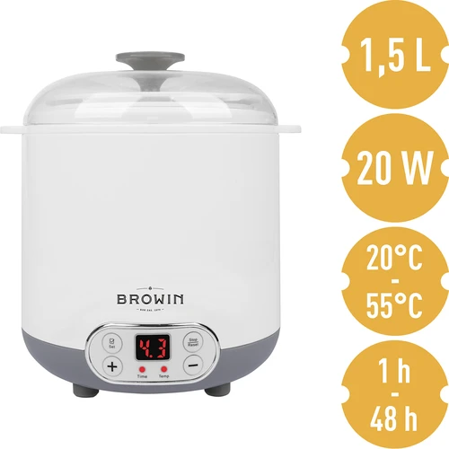 Sajt- és joghurtkészítő termosztáttal 1,5 L - 5