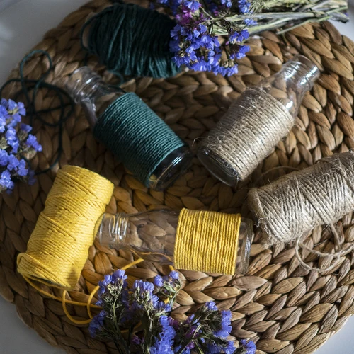Sárga pamutzsinór 2 mm/55 m/100 g - 12