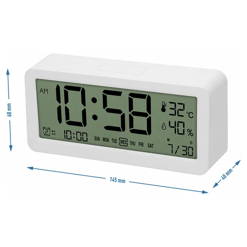Soens elektronikus időjárás-állomás - fehér, órával és naptárral - 6
