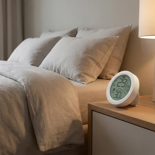 Soens márkájú elektronikus hőmérő - külső érzékelővel, kerek, fehér - 6