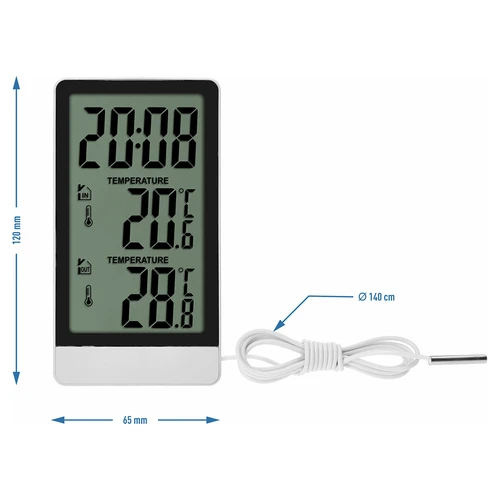 Soens márkájú elektronikus hőmérő – szondával, fehér - 6