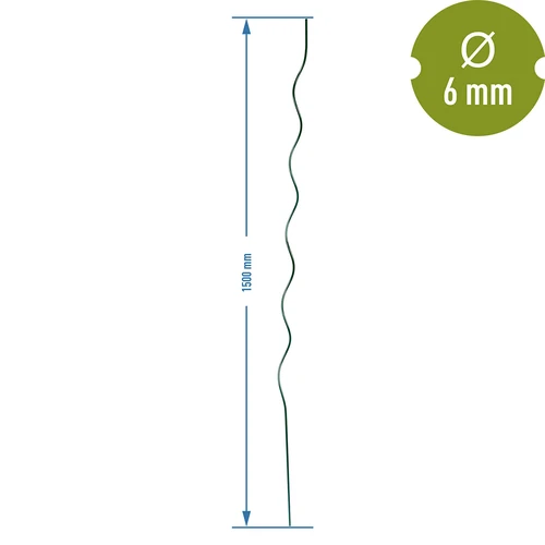 Spirál acél növénykaró 1,50 m x 6 mm - 2