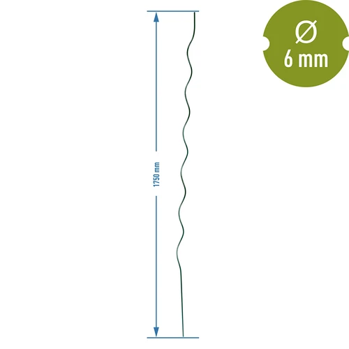 Spirális acél karó 1,75m x 6mm - 2