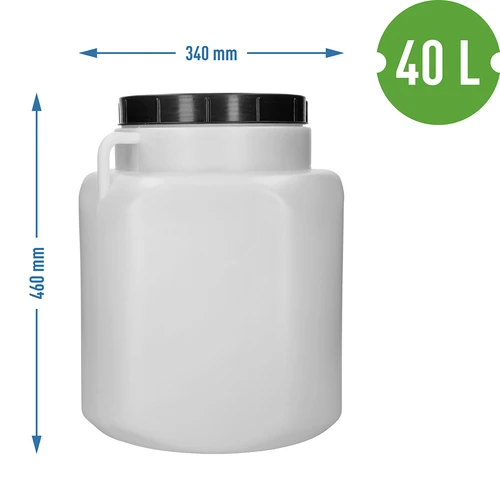 Szögletes hordó, 40 l-es, fehér, fogantyúkkal, Sterk - 10