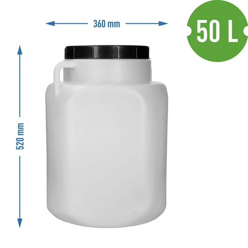 Szögletes hordó 50 L-es, fehér, fogantyúkkal 50 L - 10